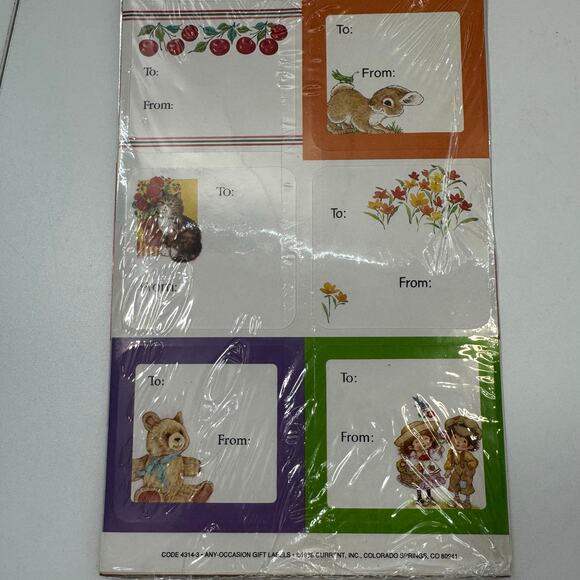 Lot of 7 (28 sheets) Vintage 1980s Gift Tags Labels Currant Christmas Birthday - Picture 8 of 10